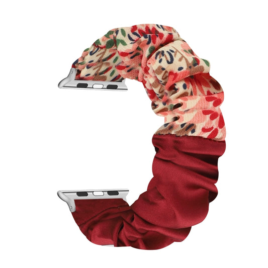 Butterfly Pattern Hair Ring Cloth Watch Band For Apple Watch Ultra 49mm&Watch Ultra 2 49mm / Series 9&8&7 45mm / SE 3&SE 2&6&SE&5&4 44mm / 3&2&1 42mm(A) - Watch Bands by buy2fix | Online Shopping UK | buy2fix