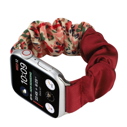 Butterfly Pattern Hair Ring Cloth Watch Band For Apple Watch Ultra 49mm&Watch Ultra 2 49mm / Series 9&8&7 45mm / SE 3&SE 2&6&SE&5&4 44mm / 3&2&1 42mm(A) - Watch Bands by buy2fix | Online Shopping UK | buy2fix
