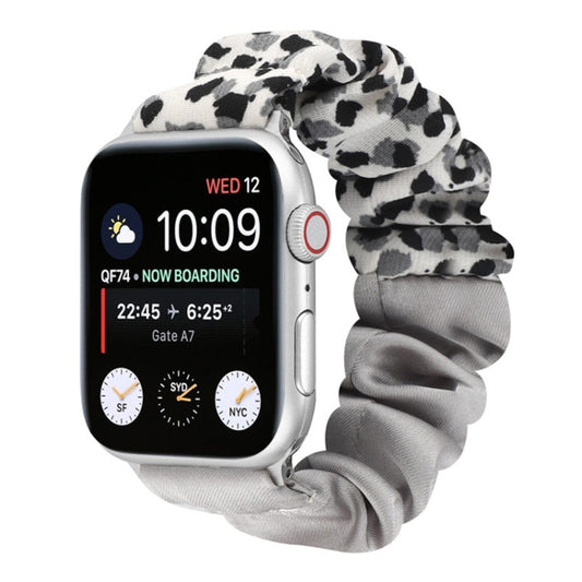 Butterfly Pattern Hair Ring Cloth Watch Band For Apple Watch Ultra 49mm&Watch Ultra 2 49mm / Series 9&8&7 45mm / SE 3&SE 2&6&SE&5&4 44mm / 3&2&1 42mm(C) - Watch Bands by buy2fix | Online Shopping UK | buy2fix