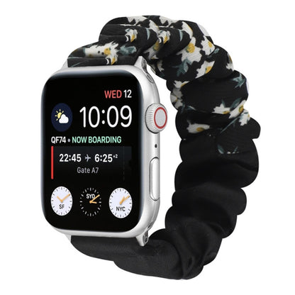 Butterfly Pattern Hair Ring Cloth Watch Band For Apple Watch Ultra 49mm&Watch Ultra 2 49mm / Series 9&8&7 45mm / SE 3&SE 2&6&SE&5&4 44mm / 3&2&1 42mm(E) - Watch Bands by buy2fix | Online Shopping UK | buy2fix