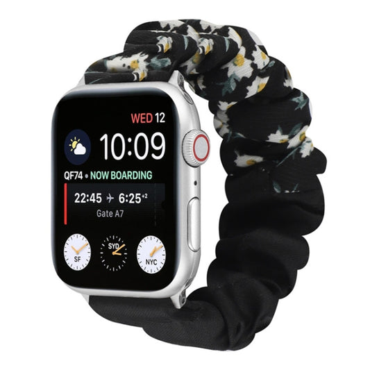Butterfly Pattern Hair Ring Cloth Watch Band For Apple Watch Ultra 49mm&Watch Ultra 2 49mm / Series 9&8&7 45mm / SE 3&SE 2&6&SE&5&4 44mm / 3&2&1 42mm(E) - Watch Bands by buy2fix | Online Shopping UK | buy2fix