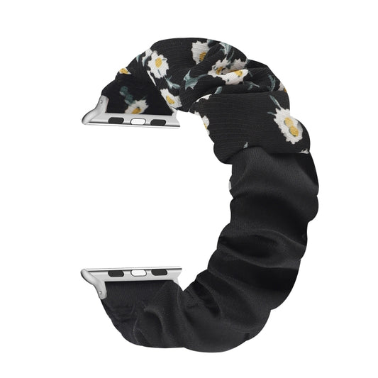 Butterfly Pattern Hair Ring Cloth Watch Band For Apple Watch Ultra 49mm&Watch Ultra 2 49mm / Series 9&8&7 45mm / SE 3&SE 2&6&SE&5&4 44mm / 3&2&1 42mm(E) - Watch Bands by buy2fix | Online Shopping UK | buy2fix
