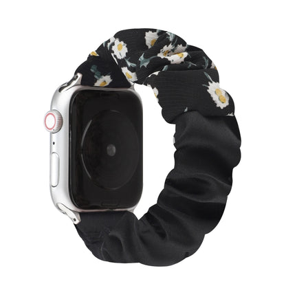 Butterfly Pattern Hair Ring Cloth Watch Band For Apple Watch Ultra 49mm&Watch Ultra 2 49mm / Series 9&8&7 45mm / SE 3&SE 2&6&SE&5&4 44mm / 3&2&1 42mm(E) - Watch Bands by buy2fix | Online Shopping UK | buy2fix