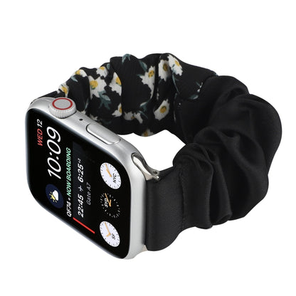 Butterfly Pattern Hair Ring Cloth Watch Band For Apple Watch Ultra 49mm&Watch Ultra 2 49mm / Series 9&8&7 45mm / SE 3&SE 2&6&SE&5&4 44mm / 3&2&1 42mm(E) - Watch Bands by buy2fix | Online Shopping UK | buy2fix