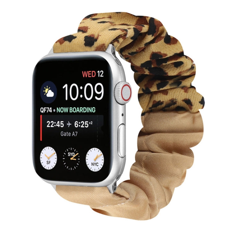 Butterfly Pattern Hair Ring Cloth Watch Band For Apple Watch Ultra 49mm&Watch Ultra 2 49mm / Series 9&8&7 45mm / SE 3&SE 2&6&SE&5&4 44mm / 3&2&1 42mm(G) - Watch Bands by buy2fix | Online Shopping UK | buy2fix