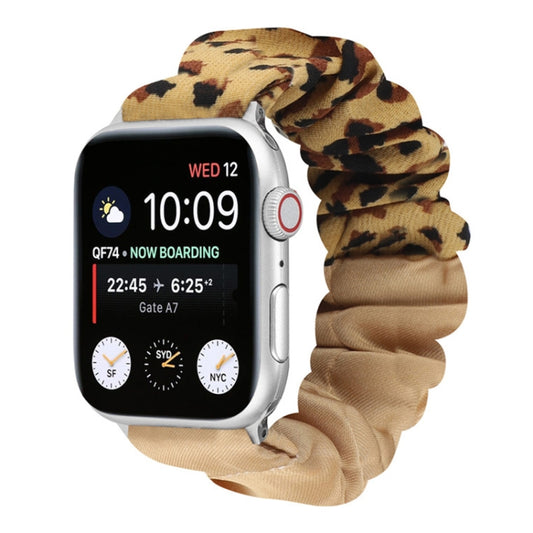 Butterfly Pattern Hair Ring Cloth Watch Band For Apple Watch Ultra 49mm&Watch Ultra 2 49mm / Series 9&8&7 45mm / SE 3&SE 2&6&SE&5&4 44mm / 3&2&1 42mm(G) - Watch Bands by buy2fix | Online Shopping UK | buy2fix