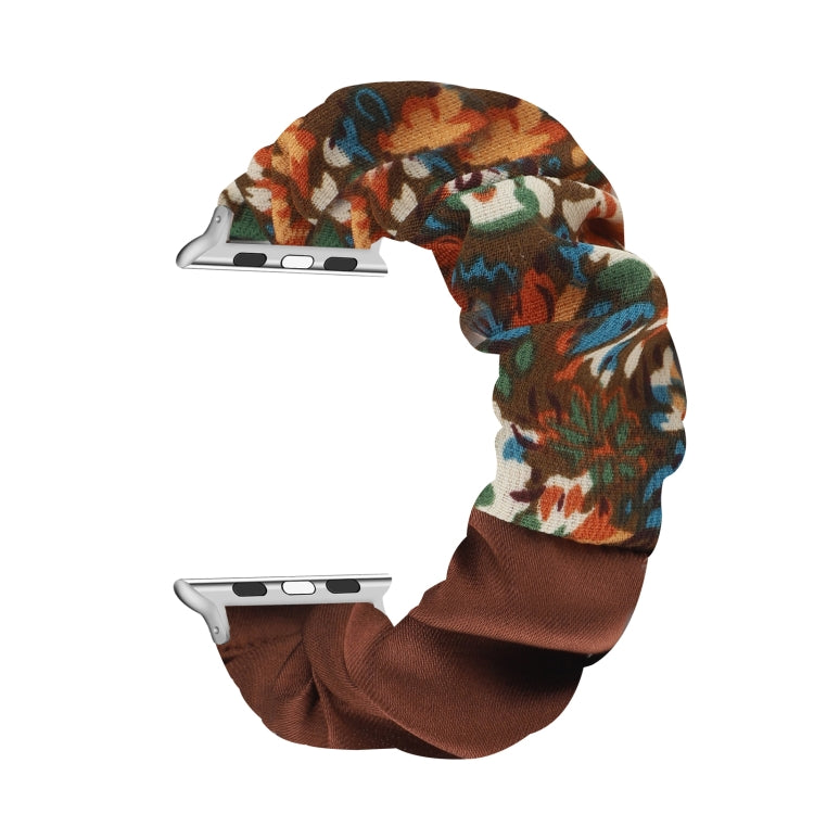 Butterfly Pattern Hair Ring Cloth Watch Band For Apple Watch Ultra 49mm&Watch Ultra 2 49mm / Series 9&8&7 45mm / SE 3&SE 2&6&SE&5&4 44mm / 3&2&1 42mm(H) by buy2fix