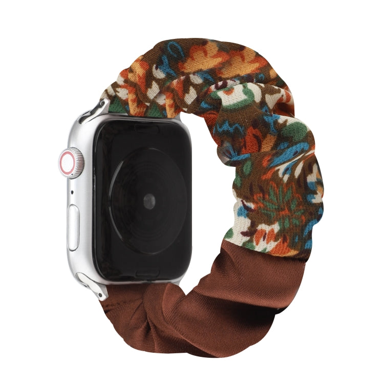 Butterfly Pattern Hair Ring Cloth Watch Band For Apple Watch Ultra 49mm&Watch Ultra 2 49mm / Series 9&8&7 45mm / SE 3&SE 2&6&SE&5&4 44mm / 3&2&1 42mm(H) by buy2fix