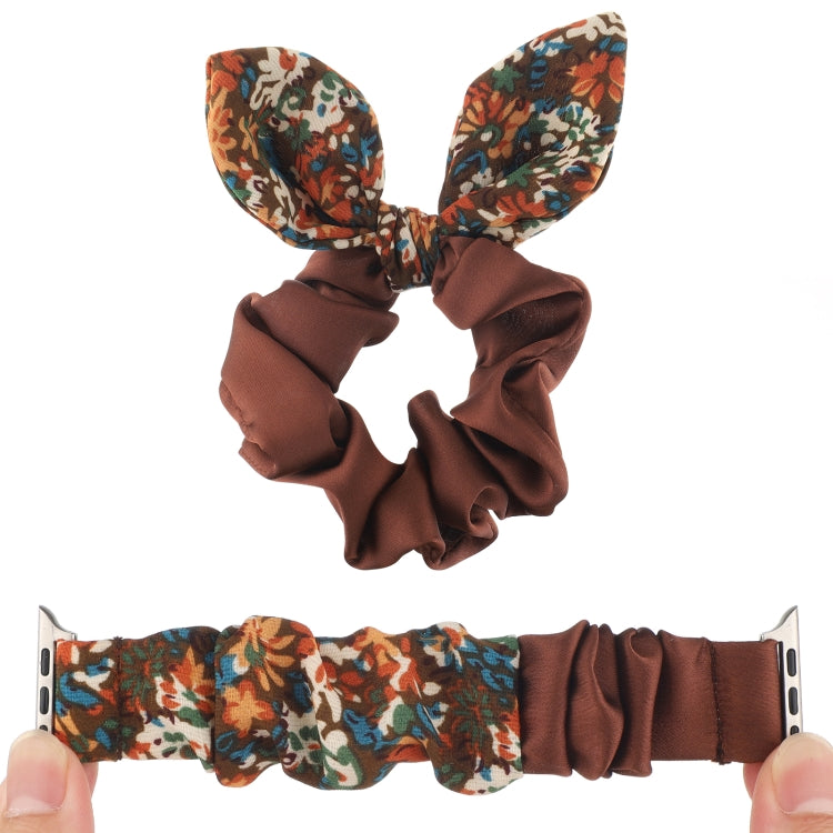 Butterfly Pattern Hair Ring Cloth Watch Band For Apple Watch Ultra 49mm&Watch Ultra 2 49mm / Series 9&8&7 45mm / SE 3&SE 2&6&SE&5&4 44mm / 3&2&1 42mm(H) by buy2fix