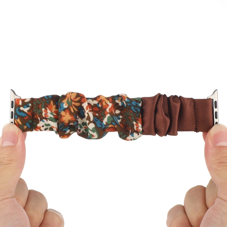 Butterfly Pattern Hair Ring Cloth Watch Band For Apple Watch Ultra 49mm&Watch Ultra 2 49mm / Series 9&8&7 45mm / SE 3&SE 2&6&SE&5&4 44mm / 3&2&1 42mm(H) by buy2fix