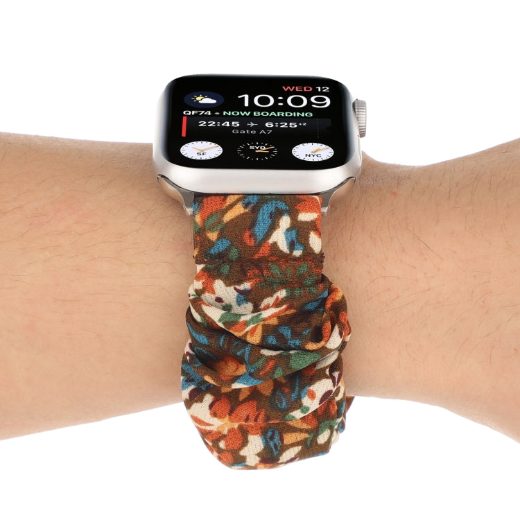 Butterfly Pattern Hair Ring Cloth Watch Band For Apple Watch Ultra 49mm&Watch Ultra 2 49mm / Series 9&8&7 45mm / SE 3&SE 2&6&SE&5&4 44mm / 3&2&1 42mm(H) by buy2fix