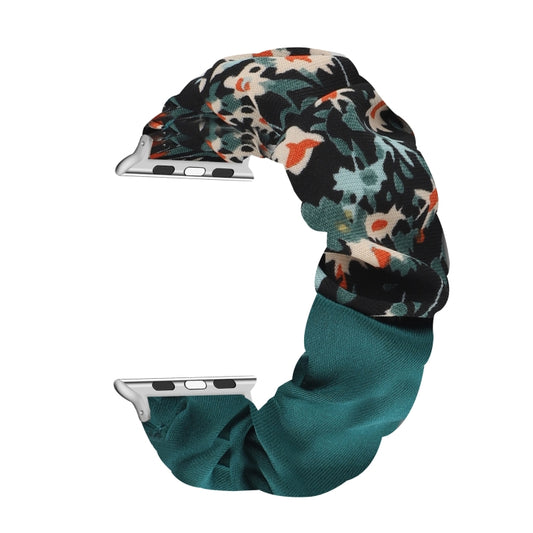 Butterfly Pattern Hair Ring Cloth Watch Band For Apple Watch Ultra 49mm&Watch Ultra 2 49mm / Series 9&8&7 45mm / SE 3&SE 2&6&SE&5&4 44mm / 3&2&1 42mm(I) by buy2fix