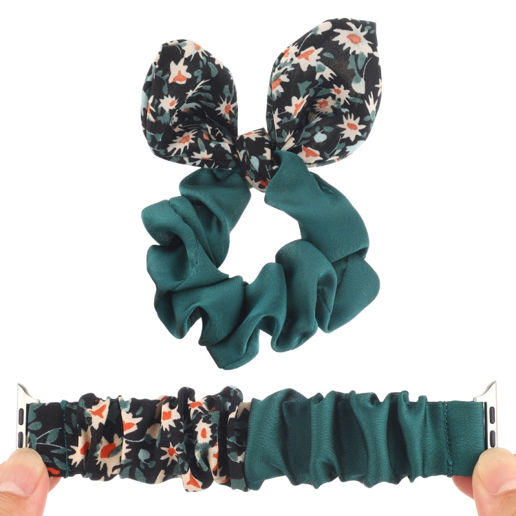 Butterfly Pattern Hair Ring Cloth Watch Band For Apple Watch Ultra 49mm&Watch Ultra 2 49mm / Series 9&8&7 45mm / SE 3&SE 2&6&SE&5&4 44mm / 3&2&1 42mm(I) by buy2fix