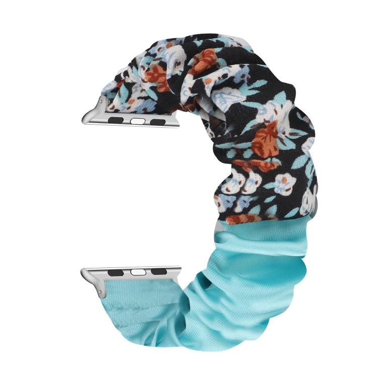 Butterfly Pattern Hair Ring Cloth Watch Band For Apple Watch Ultra 49mm&Watch Ultra 2 49mm / Series 9&8&7 45mm / SE 3&SE 2&6&SE&5&4 44mm / 3&2&1 42mm(J) by buy2fix