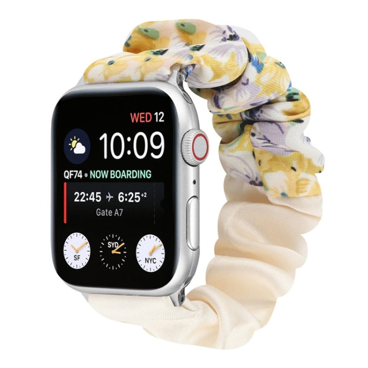 Butterfly Pattern Hair Ring Cloth Watch Band For Apple Watch Ultra 49mm&Watch Ultra 2 49mm / Series 9&8&7 45mm / SE 3&SE 2&6&SE&5&4 44mm / 3&2&1 42mm(K) by buy2fix