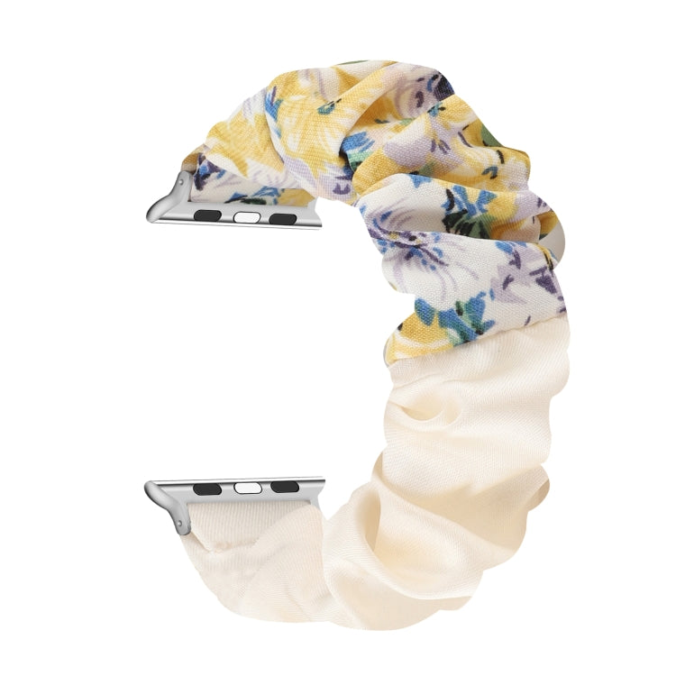 Butterfly Pattern Hair Ring Cloth Watch Band For Apple Watch Ultra 49mm&Watch Ultra 2 49mm / Series 9&8&7 45mm / SE 3&SE 2&6&SE&5&4 44mm / 3&2&1 42mm(K) by buy2fix