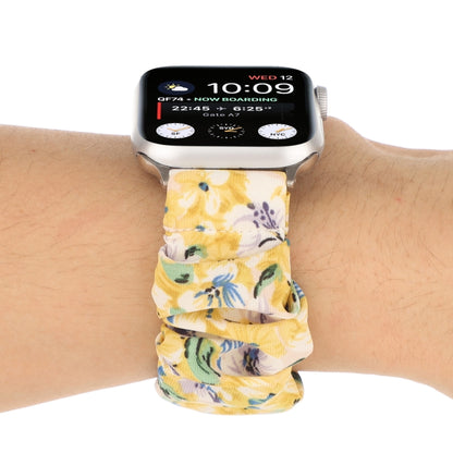 Butterfly Pattern Hair Ring Cloth Watch Band For Apple Watch Ultra 49mm&Watch Ultra 2 49mm / Series 9&8&7 45mm / SE 3&SE 2&6&SE&5&4 44mm / 3&2&1 42mm(K) by buy2fix