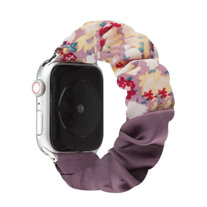 Butterfly Pattern Hair Ring Cloth Watch Band For Apple Watch Ultra 49mm&Watch Ultra 2 49mm / Series 9&8&7 45mm / SE 3&SE 2&6&SE&5&4 44mm / 3&2&1 42mm(L) by buy2fix