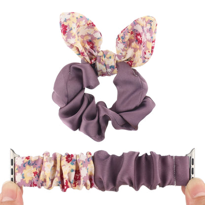 Butterfly Pattern Hair Ring Cloth Watch Band For Apple Watch Ultra 49mm&Watch Ultra 2 49mm / Series 9&8&7 45mm / SE 3&SE 2&6&SE&5&4 44mm / 3&2&1 42mm(L) by buy2fix