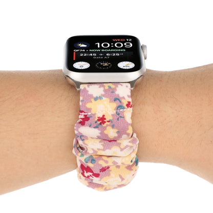 Butterfly Pattern Hair Ring Cloth Watch Band For Apple Watch Ultra 49mm&Watch Ultra 2 49mm / Series 9&8&7 45mm / SE 3&SE 2&6&SE&5&4 44mm / 3&2&1 42mm(L) by buy2fix