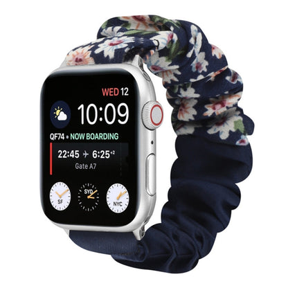 Butterfly Pattern Hair Ring Cloth Watch Band For Apple Watch Ultra 49mm&Watch Ultra 2 49mm / Series 9&8&7 45mm / SE 3&SE 2&6&SE&5&4 44mm / 3&2&1 42mm(M) by buy2fix