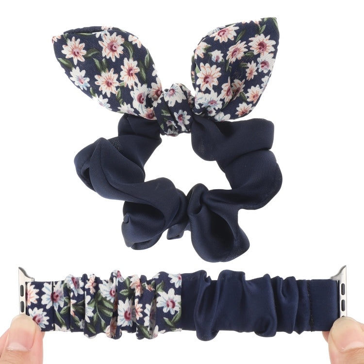 Butterfly Pattern Hair Ring Cloth Watch Band For Apple Watch Ultra 49mm&Watch Ultra 2 49mm / Series 9&8&7 45mm / SE 3&SE 2&6&SE&5&4 44mm / 3&2&1 42mm(M) by buy2fix