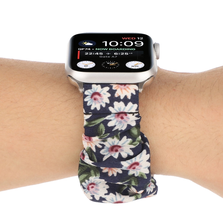 Butterfly Pattern Hair Ring Cloth Watch Band For Apple Watch Ultra 49mm&Watch Ultra 2 49mm / Series 9&8&7 45mm / SE 3&SE 2&6&SE&5&4 44mm / 3&2&1 42mm(M) by buy2fix