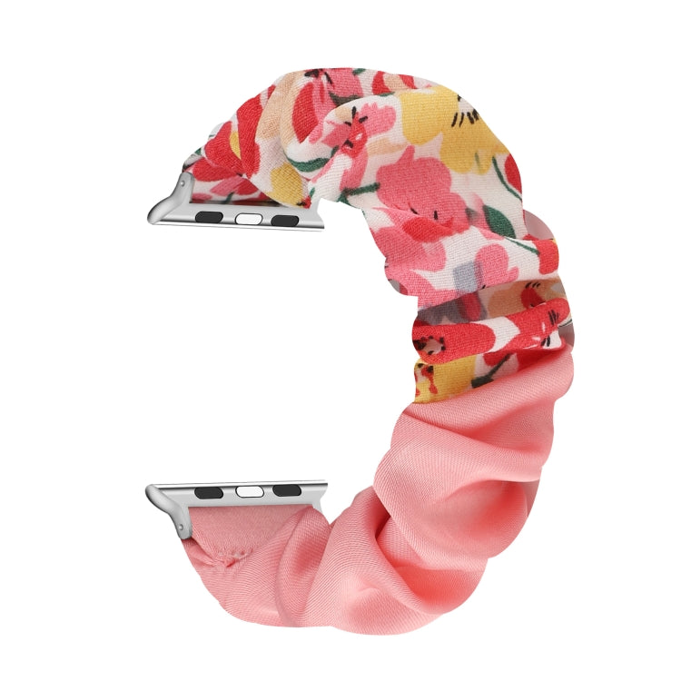 Butterfly Pattern Hair Ring Cloth Watch Band For Apple Watch Ultra 49mm&Watch Ultra 2 49mm / Series 9&8&7 45mm / SE 3&SE 2&6&SE&5&4 44mm / 3&2&1 42mm(N) by buy2fix