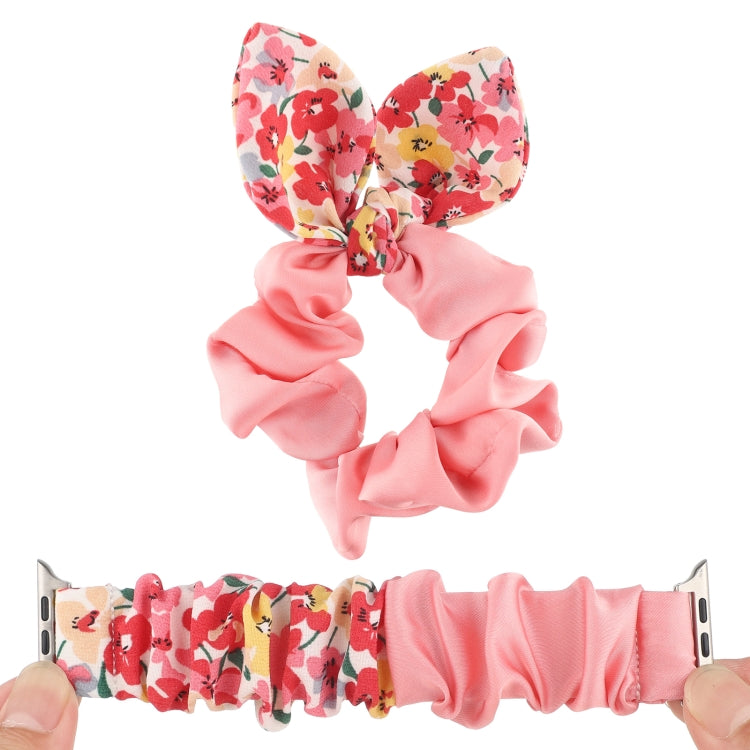 Butterfly Pattern Hair Ring Cloth Watch Band For Apple Watch Ultra 49mm&Watch Ultra 2 49mm / Series 9&8&7 45mm / SE 3&SE 2&6&SE&5&4 44mm / 3&2&1 42mm(N) by buy2fix