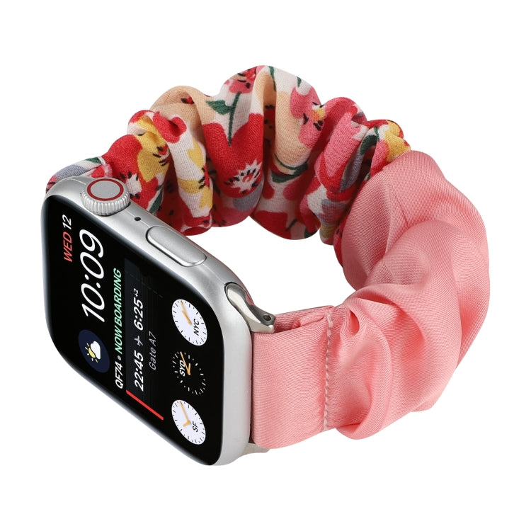 Butterfly Pattern Hair Ring Cloth Watch Band For Apple Watch Ultra 49mm&Watch Ultra 2 49mm / Series 9&8&7 45mm / SE 3&SE 2&6&SE&5&4 44mm / 3&2&1 42mm(N) by buy2fix