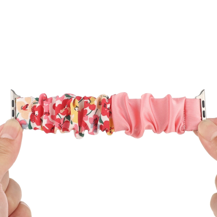 Butterfly Pattern Hair Ring Cloth Watch Band For Apple Watch Ultra 49mm&Watch Ultra 2 49mm / Series 9&8&7 45mm / SE 3&SE 2&6&SE&5&4 44mm / 3&2&1 42mm(N) by buy2fix