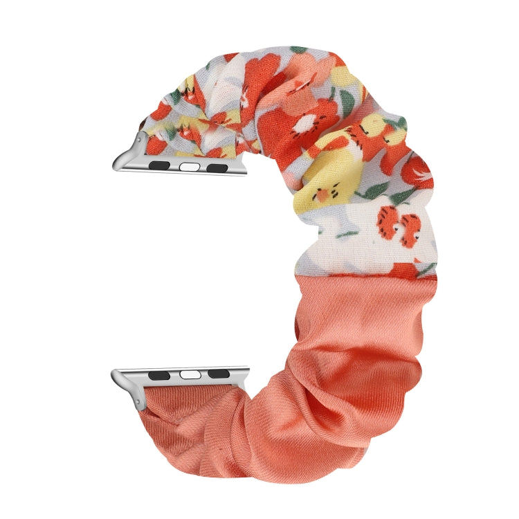 Butterfly Pattern Hair Ring Cloth Watch Band For Apple Watch Ultra 49mm&Watch Ultra 2 49mm / Series 9&8&7 45mm / SE 3&SE 2&6&SE&5&4 44mm / 3&2&1 42mm(O) by buy2fix