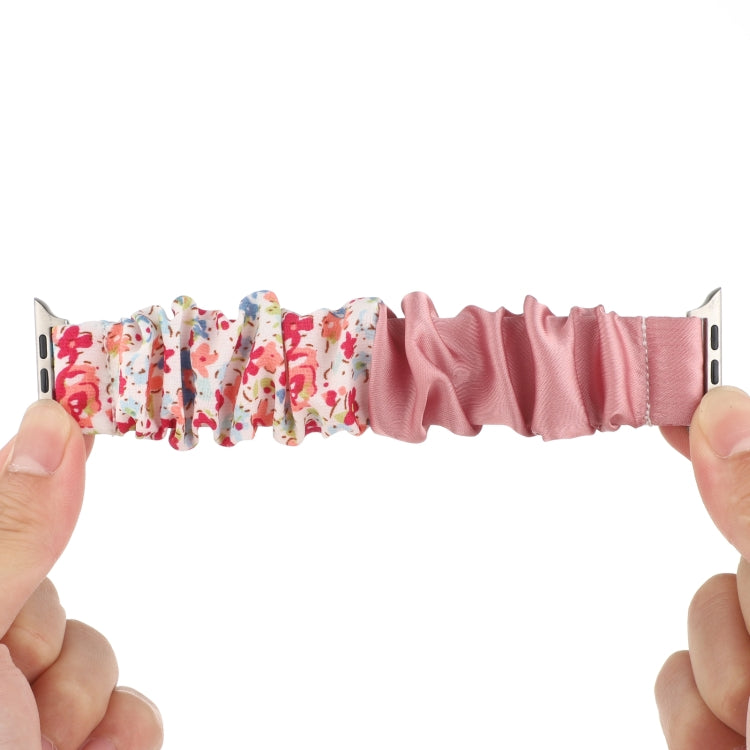 Butterfly Pattern Hair Ring Cloth Watch Band For Apple Watch Ultra 49mm&Watch Ultra 2 49mm / Series 9&8&7 45mm / SE 3&SE 2&6&SE&5&4 44mm / 3&2&1 42mm(Q) by buy2fix