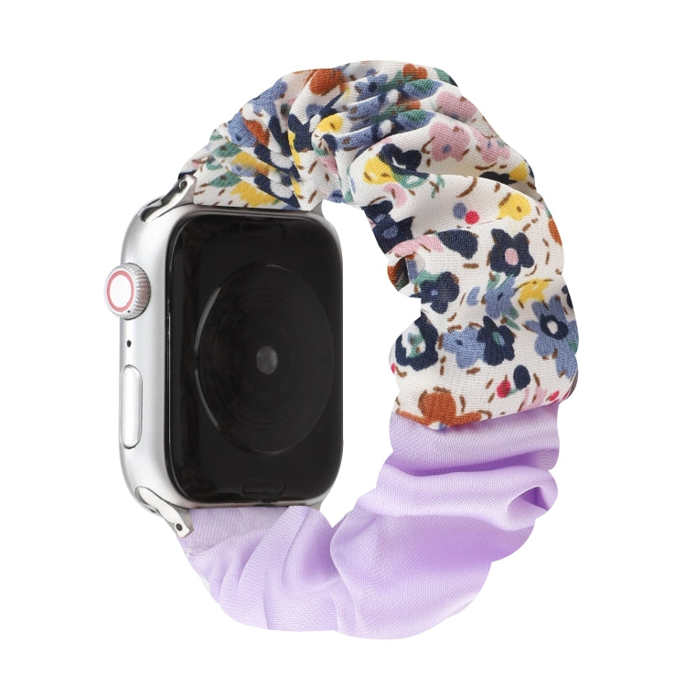 Butterfly Pattern Hair Ring Cloth Watch Band For Apple Watch Ultra 49mm&Watch Ultra 2 49mm / Series 9&8&7 45mm / SE 3&SE 2&6&SE&5&4 44mm / 3&2&1 42mm(R) by buy2fix