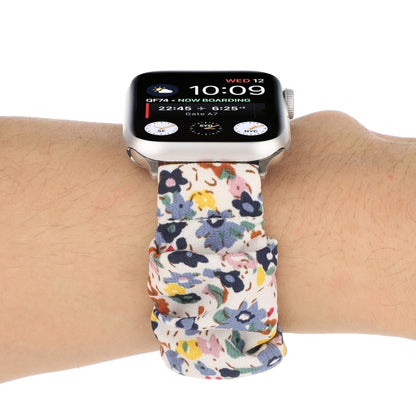 Butterfly Pattern Hair Ring Cloth Watch Band For Apple Watch Ultra 49mm&Watch Ultra 2 49mm / Series 9&8&7 45mm / SE 3&SE 2&6&SE&5&4 44mm / 3&2&1 42mm(R) by buy2fix