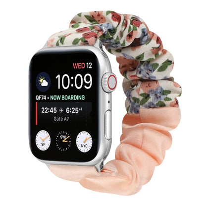 Butterfly Pattern Hair Ring Cloth Watch Band For Apple Watch Ultra 49mm&Watch Ultra 2 49mm / Series 9&8&7 45mm / SE 3&SE 2&6&SE&5&4 44mm / 3&2&1 42mm(S) by buy2fix