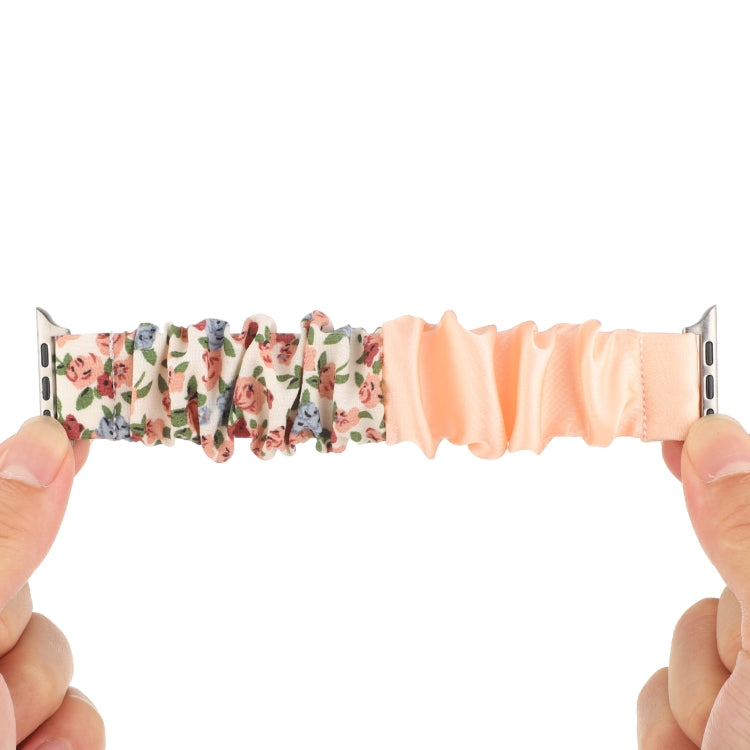 Butterfly Pattern Hair Ring Cloth Watch Band For Apple Watch Ultra 49mm&Watch Ultra 2 49mm / Series 9&8&7 45mm / SE 3&SE 2&6&SE&5&4 44mm / 3&2&1 42mm(S) by buy2fix