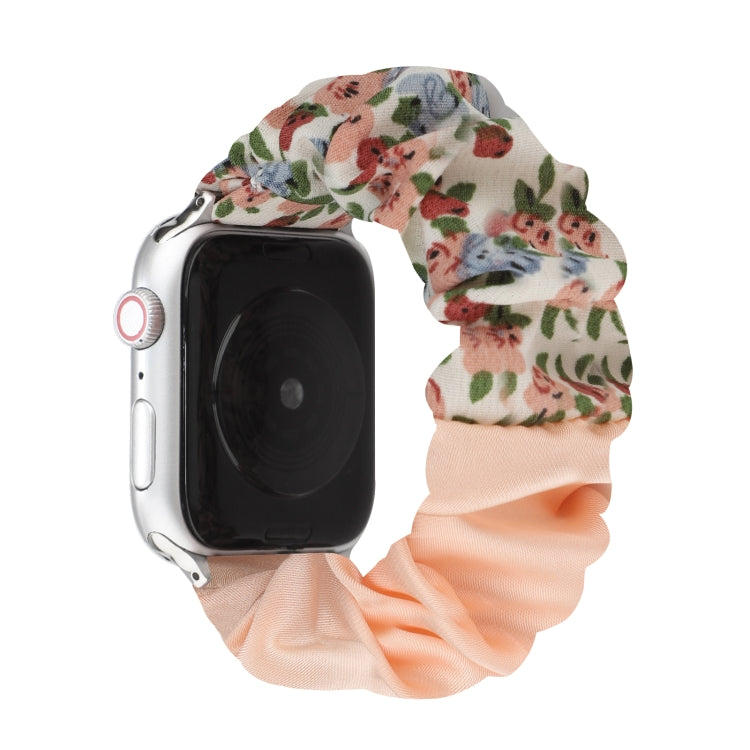 Butterfly Pattern Hair Ring Cloth Watch Band For Apple Watch Ultra 49mm&Watch Ultra 2 49mm / Series 9&8&7 45mm / SE 3&SE 2&6&SE&5&4 44mm / 3&2&1 42mm(S) by buy2fix