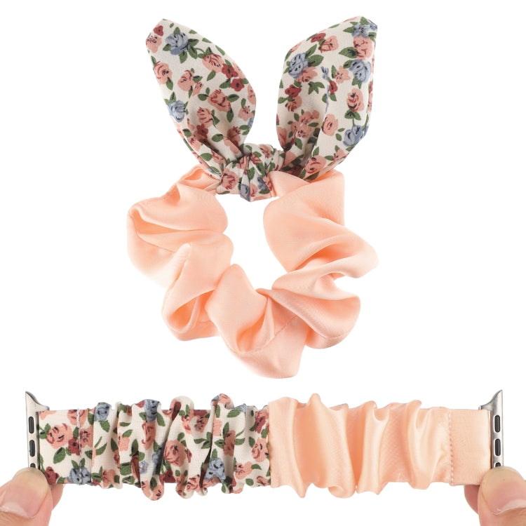 Butterfly Pattern Hair Ring Cloth Watch Band For Apple Watch Ultra 49mm&Watch Ultra 2 49mm / Series 9&8&7 45mm / SE 3&SE 2&6&SE&5&4 44mm / 3&2&1 42mm(S) by buy2fix