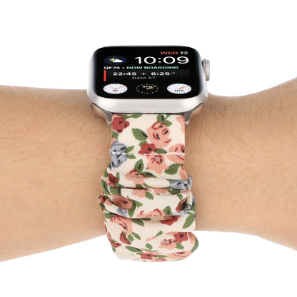 Butterfly Pattern Hair Ring Cloth Watch Band For Apple Watch Ultra 49mm&Watch Ultra 2 49mm / Series 9&8&7 45mm / SE 3&SE 2&6&SE&5&4 44mm / 3&2&1 42mm(S) by buy2fix