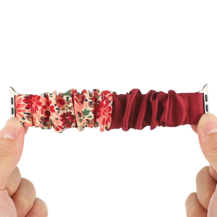 Butterfly Pattern Hair Ring Cloth Watch Band For Apple Watch Series 9&8&7 41mm / SE 3&SE 2&6&SE&5&4 40mm / 3&2&1 38mm(A) by buy2fix