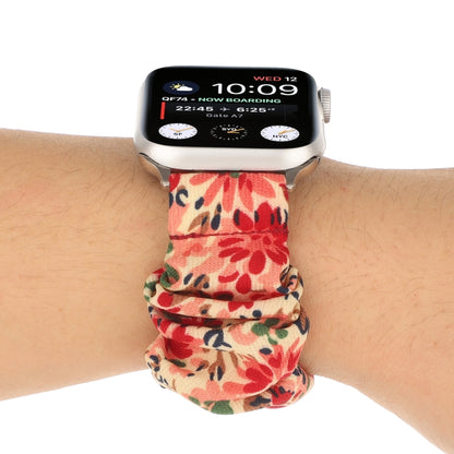 Butterfly Pattern Hair Ring Cloth Watch Band For Apple Watch Series 9&8&7 41mm / SE 3&SE 2&6&SE&5&4 40mm / 3&2&1 38mm(A) by buy2fix
