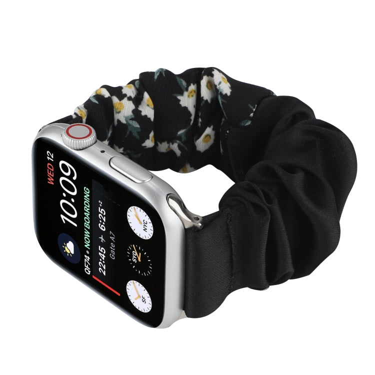 Butterfly Pattern Hair Ring Cloth Watch Band For Apple Watch Series 9&8&7 41mm / SE 3&SE 2&6&SE&5&4 40mm / 3&2&1 38mm(E) by buy2fix