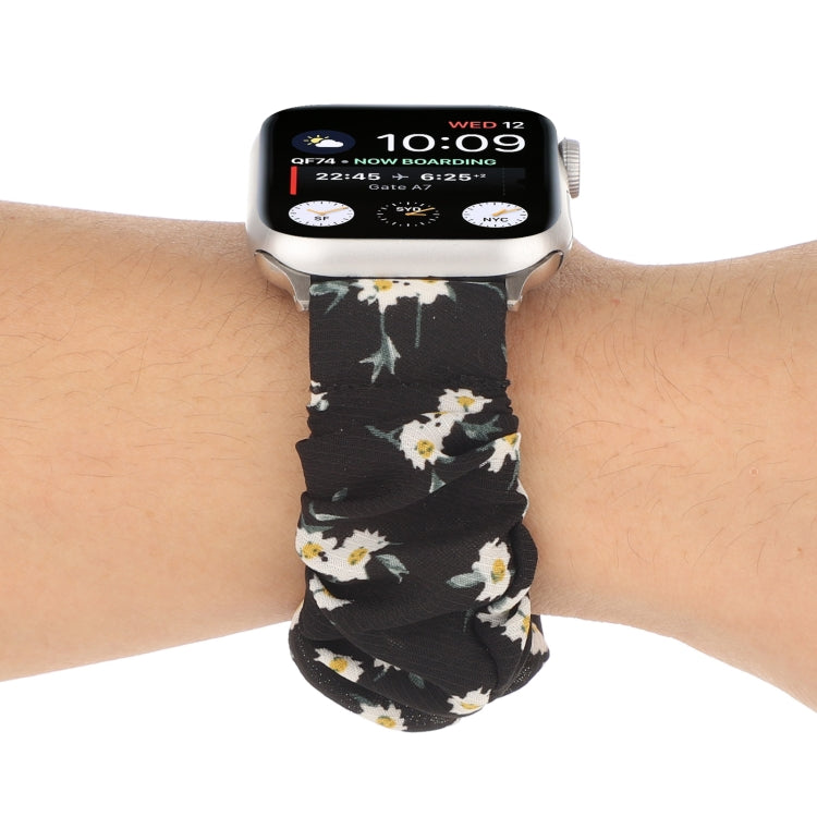 Butterfly Pattern Hair Ring Cloth Watch Band For Apple Watch Series 9&8&7 41mm / SE 3&SE 2&6&SE&5&4 40mm / 3&2&1 38mm(E) by buy2fix