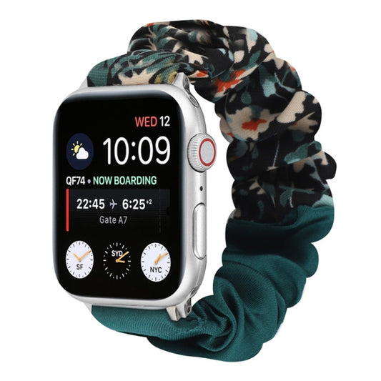 Butterfly Pattern Hair Ring Cloth Watch Band For Apple Watch Series 9&8&7 41mm / SE 3&SE 2&6&SE&5&4 40mm / 3&2&1 38mm(I) by buy2fix