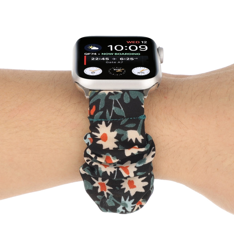Butterfly Pattern Hair Ring Cloth Watch Band For Apple Watch Series 9&8&7 41mm / SE 3&SE 2&6&SE&5&4 40mm / 3&2&1 38mm(I) by buy2fix