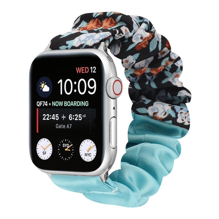 Butterfly Pattern Hair Ring Cloth Watch Band For Apple Watch Series 9&8&7 41mm / SE 3&SE 2&6&SE&5&4 40mm / 3&2&1 38mm(J) by buy2fix