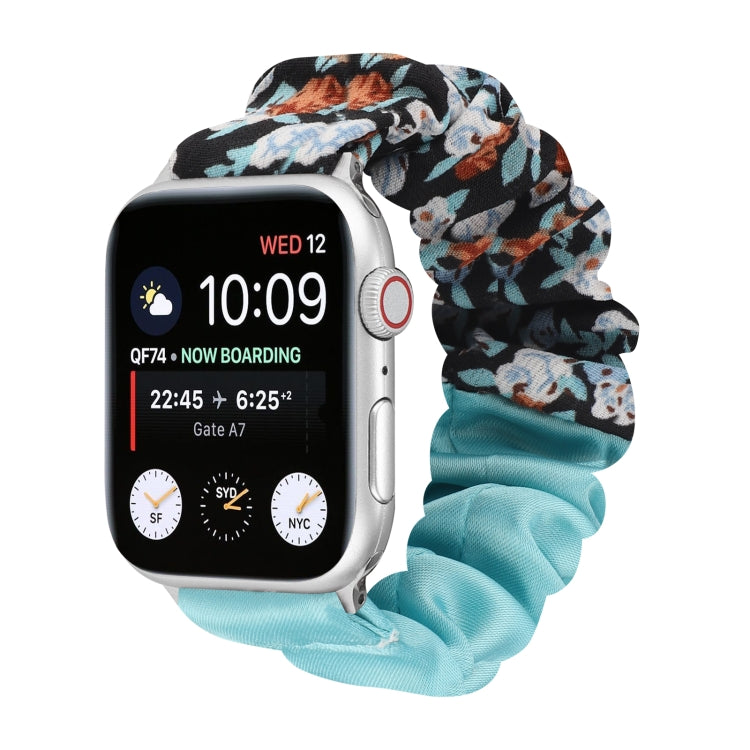 Butterfly Pattern Hair Ring Cloth Watch Band For Apple Watch Series 9&8&7 41mm / SE 3&SE 2&6&SE&5&4 40mm / 3&2&1 38mm(J) by buy2fix
