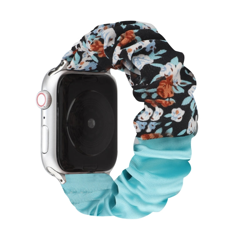 Butterfly Pattern Hair Ring Cloth Watch Band For Apple Watch Series 9&8&7 41mm / SE 3&SE 2&6&SE&5&4 40mm / 3&2&1 38mm(J) by buy2fix