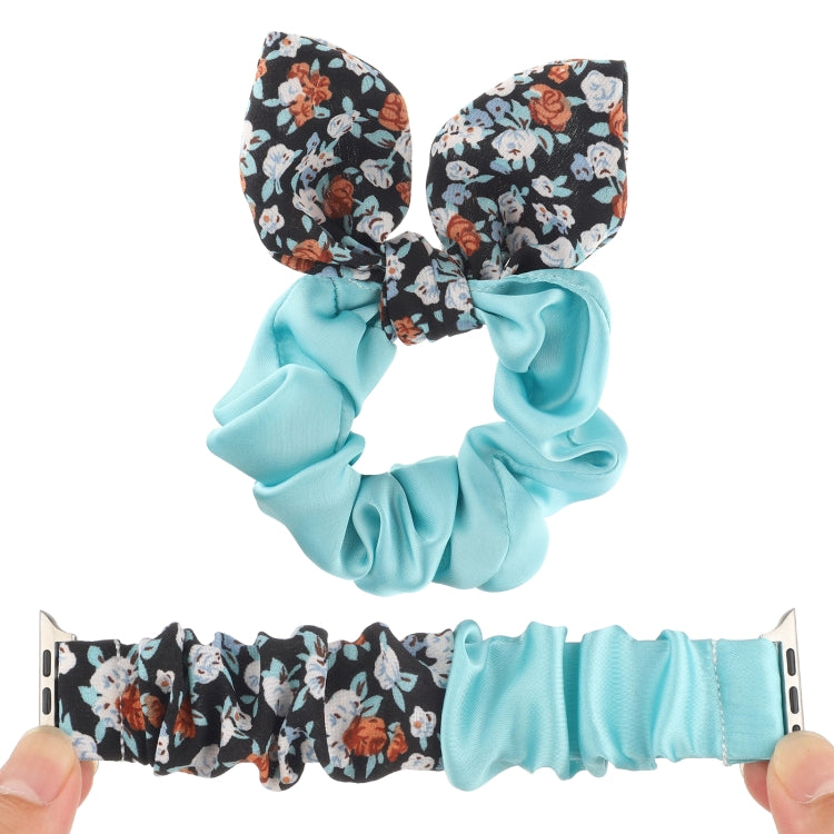 Butterfly Pattern Hair Ring Cloth Watch Band For Apple Watch Series 9&8&7 41mm / SE 3&SE 2&6&SE&5&4 40mm / 3&2&1 38mm(J) by buy2fix